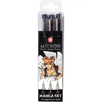 Sakura Kit de stylos feutres - - PIGMA MICRON - Étui de 3 pièces - 3 largeurs de tracé - Résistant à la lumière