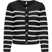ONLY Cardigan 'ONLLaura' noir / blanc cassé