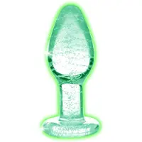 Booty Sparks Glow in the Dark L - plug anal en verre (transparent)