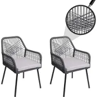 Mendler Chaise de jardin -O12 (lot de 2)