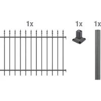 Alberts 510411 Kit d'extension de clôture Chaussee, à visser, anthracite, hauteur 120 cm, longueur 2 m