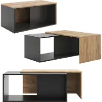 Vicco Table basse Paul Anthracite/chêne doré 90x48cm, Model 54643