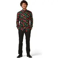 Oppo Merchandise Group B.V. Chemise coupe personnalisée Christmas Icons avec imprimé sur toute