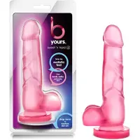 Blush B Yours - gode avec testicules - 18 cm - rose