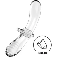 Satisfyer Double Crystal - gode double extrémité - verre transparent