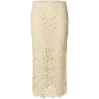 Selected Crochet Jupe Mi-longue Femme Beige 42