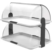 HorecaTraders Vitrine buffet | Plastique | Transparent | 47 x 32 x 40,5 cm