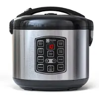 KitchenLove Cuiseur de riz à la vapeur - - 1.2L - Multicooker - Slow Cooker - 2 à 5 personnes - Acier inoxydable noir