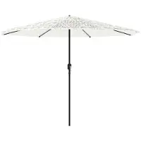 vidaXL Parasol avec mât en acier blanc 388x388x248 cm