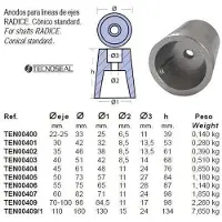 Tecnoseal Anode à onde racinaire 0.51kg 40 mm 40 mm