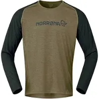 Norrøna - T-shirt de VTT à manches longues - Fjora Equaliser Lightweight Long Sleeve M Olive Night pour Homme - Taille S - Kaki