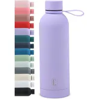 Castagnola Bouteille d'eau - Bouteille à boire en acier inoxydable 500 ML - Thermos en acier - Bouteilles à boire pour adultes - Double paroi - Violet