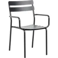 Oviala Fauteuil de terrasse en aluminium noir - Almada