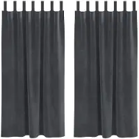 vidaXL Rideaux occultants 2 pcs gris clair 140 x 175 cm velours