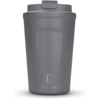 Castagnola Thermos Cup - Coffee Mug To Go - Travel Mug for Coffee and Tea - Tea Mug - 380 ML - stainless steel - Grey