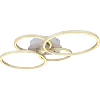 Globo Lampe de plafond moderne Kendy 4 anneaux en nickel