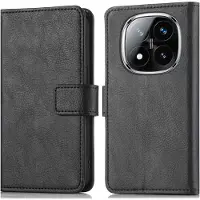 IMoshion Étui de télephone portefeuille de luxe pour Xiaomi Redmi Note 14 Pro (4G) - Noir