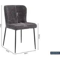 Molecule Chaise Lisa Bouclé gris foncé - Pieds en métal, H 85 x L-L 50 x P-P 62 cm