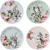 MIKASA Assiette Plate V&a Alice In Wonderland 4 Pièces