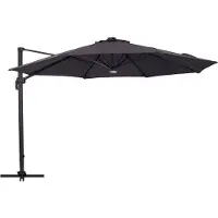 Ebuy24 Torben parasol suspendu ø3,5m avec lumière solaire noir, gris.