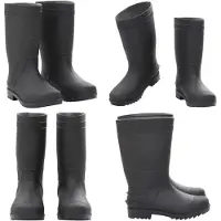 vidaXL Bottes en caoutchouc noir taille 38 PVC