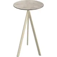 Veba Table de bar Infinity Tripod avec structure couleur sable et plateau en stratifié haute pression Moonstone Ø70 cm, 1 pièce