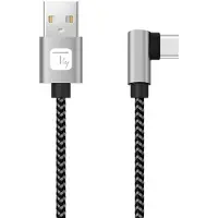 Techly Câble coudé USB 2.0 USB-A vers USB-C 2m M/M 3A