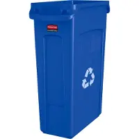 Rubbermaid FG354007BLUE Poubelle Slim Jim avec fentes d'aération, bleue