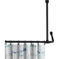 Wenko 23566100 accessoire de rideau de douche Support de plafond pour rideau de douche Noir Acier inoxydable