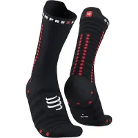 Compressport Chaussettes Pro Racing V4.0 Bike Noir Rouge, Taille Taille 1