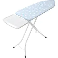 Brabantia table à repasser C, 124x45cm, support fixe pour centrale vapeur, cadre blanc 25mm, Fresh Breeze