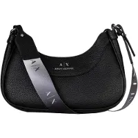 Armani Exchange Sac à bandoulière 'HOBO' noir / argent
