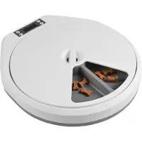 Duvo+ Mangeoire Automatique - 5 Repas - 33 X 36 X 6 Cm - Blanc Et Bleu