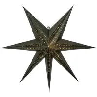 Star Trading Grande étoile en papier, pointillée en vert foncé, avec des plis décoratifs et des motifs ajourés, à 7 branches, diamètre 60 cm