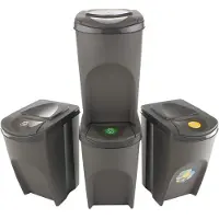 Prosperplast Sortibox Stackable Recycling Bins 140l 4 Units Gris