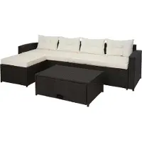 Mendler Ensemble en poly rotin -J34 (4 pièces)