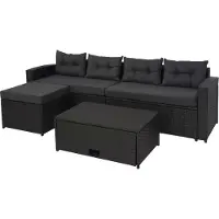 Mendler Ensemble en poly rotin -J34 (4 pièces)