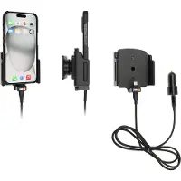 Brodit support réglable (latéral) USB actif, 12V, pour APPLE iPhone 15, y compris chargeur USB, pour, Support pour smartphone, Noir