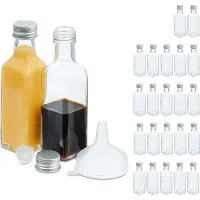 Relaxdays Flaschen Set, Bocal de conservation, Transparent