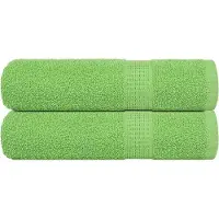 vidaXL Serviettes de bain 2pcs vert pomme 100x150cm 360g/m² 100% coton