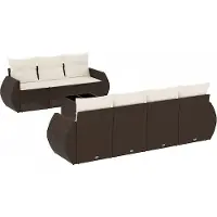 vidaXL Ensemble de jardin canapé 8 pièces avec coussins Marron Poly rotin