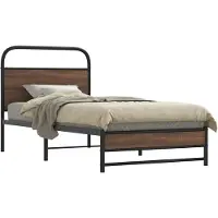 vidaXL Cadre de lit sans matelas 100x200 cm brun imitation chêne