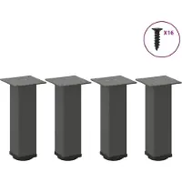 vidaXL Pieds de table basse 4 pcs. Anthracite 30-32 cm Acier