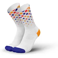 Incylence - Chaussettes de trail/running - Running Crystals White Purple Orange - Taille 43-46 - Blanc