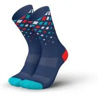 Incylence - Chaussettes de trail/running - Running Crystals Navy Cyan Inferno - Taille 39-42