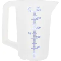 Schneider Gobelet gradué en bleu et en ml, capacité : 0,50 litre, Verre mesureur, Marron
