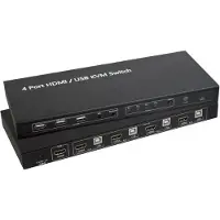 Speaka Professional Commutateur KVM HDMI 4Ã-1 avec USB, Commutateur KVM, Noir