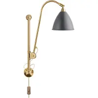 Gubi Bestlite BL5 Applique Brass Base | Grey Shade