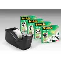 Scotch - Lot de 4 rlx 19mmx33m + 1 dévidoir C 60 Noir
