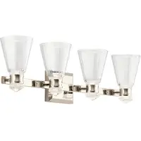 Kichler Kayva LED Applique murale 4 branches nickel poli transparent à facettes IP44 (1625 lm)